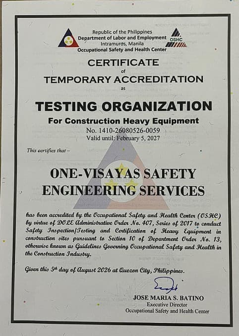 Testing Organization — DOLE-OSHC